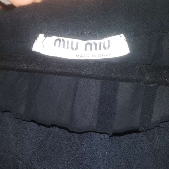 MiuMiu Sheer Black Blouse with Boat Neckline - Picture 3 of 7